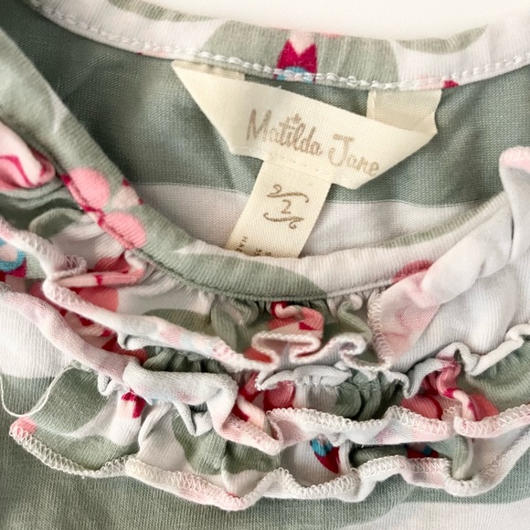 Matilda Jane Striped Flutter Sleeveless Dress Size 2 - Picture 2 of 3